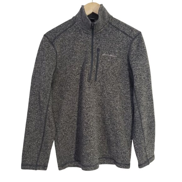 Eddie Bauer Mens Small Gray 1/4 Zip Pullover Sweater Fleece Outdoor Layering - Picture 1 of 5